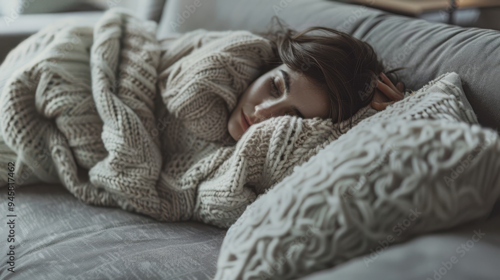 The woman sleeping peacefully. The woman sleeping peacefully.