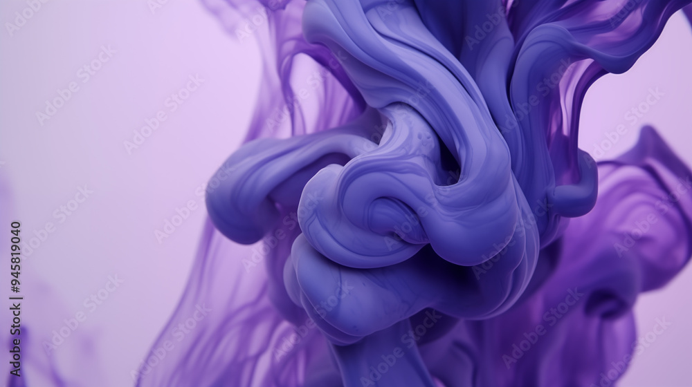 Abstract Purple And Lavender Ink Swirls In Liquid Form Abstract Purple And Lavender Ink Swirls In Liquid Form