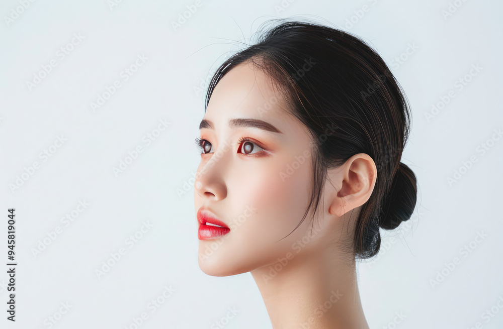 light make up young teen asian model studio portrait photo with white background great for cosmetics and spa advertisement light make up young teen asian model studio portrait photo with white background great for cosmetics and spa advertisement