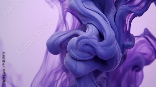 Abstract Purple And Lavender Ink Swirls In Liquid Form photo