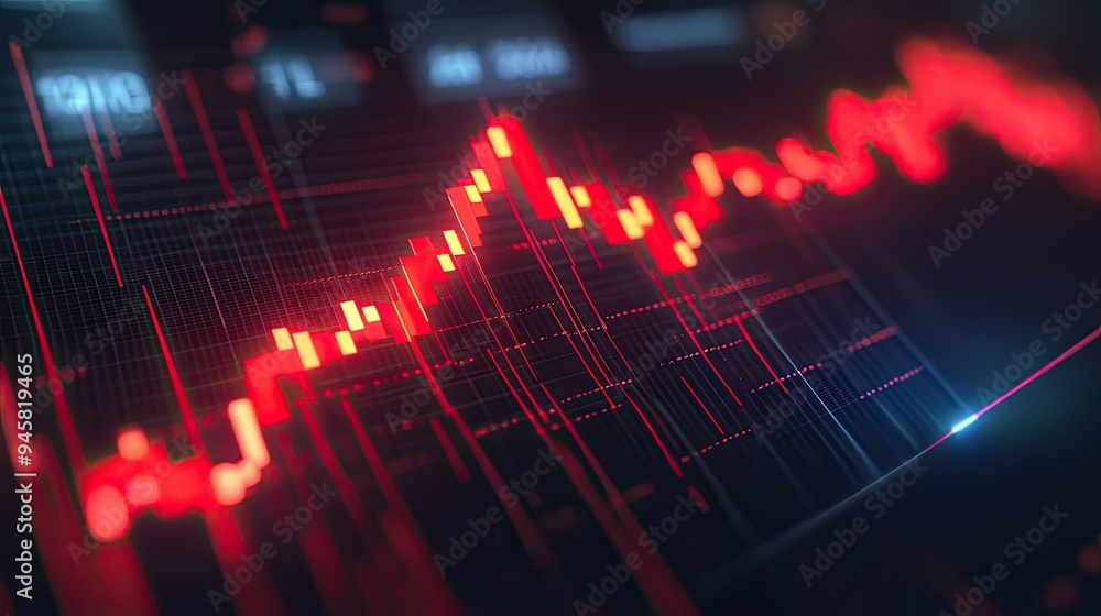 A clear, impactful graph showing a red arrow descending sharply, symbolizing economic recession and the associated financial difficulties.
