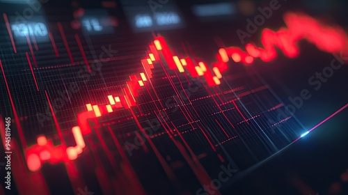 A clear, impactful graph showing a red arrow descending sharply, symbolizing economic recession and the associated financial difficulties.