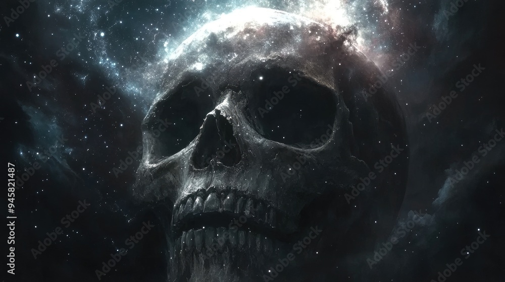 A Skull Emerging from a Starry Sky A Skull Emerging from a Starry Sky