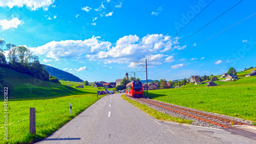 Ortseinfahrt von Schwende im Kanton Appenzell Innerrhoden in der Schweiz	 photo