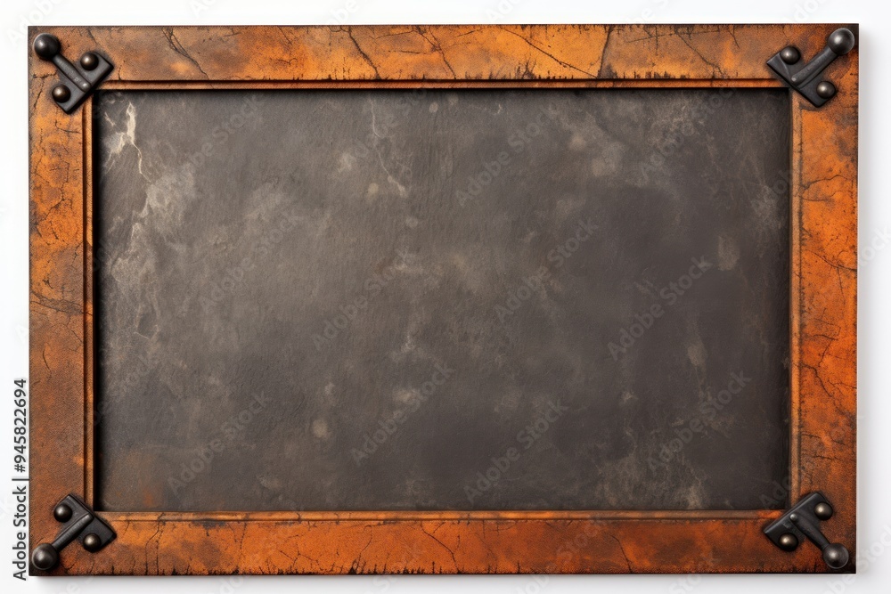Obraz premium Slate frame vintage backgrounds rectangle white background.