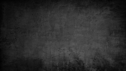 Dark black anthracite gray grey rustic concrete cement stone texture background wall - Rough grunge grain aged old cracked abstract structure with dark vignette frame, template for design