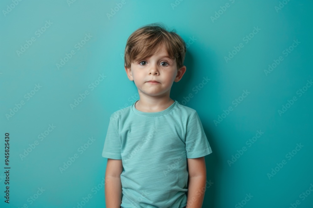 Portrait of a cute male child against green background Portrait of a cute male child against green background