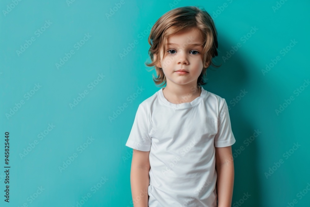 Portrait of a cute male child against green background Portrait of a cute male child against green background