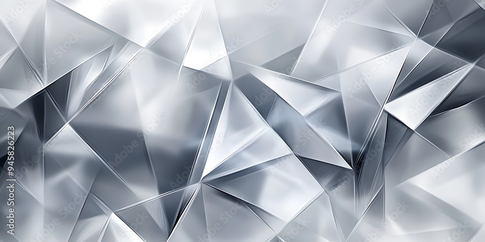 Fototapeta premium White and Silver diamond look Abstract Minimalist Fractured Cracked Background. 