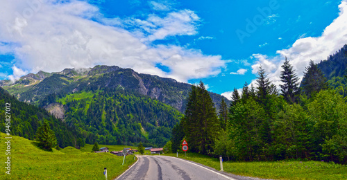 Bregenzerwaldstraße (L 200) bei Bad Hopfreben im Vorarlberg photo