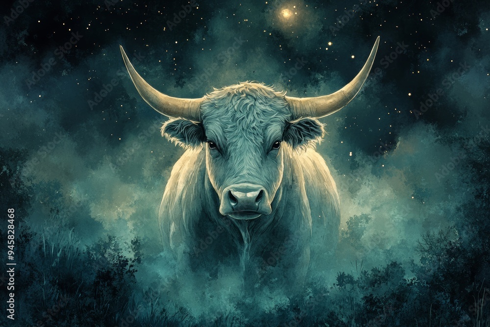 The Taurus zodiac symbol. Generative AI The Taurus zodiac symbol. Generative AI