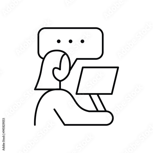 workplace thin outline icon vector design good for web or mobile app