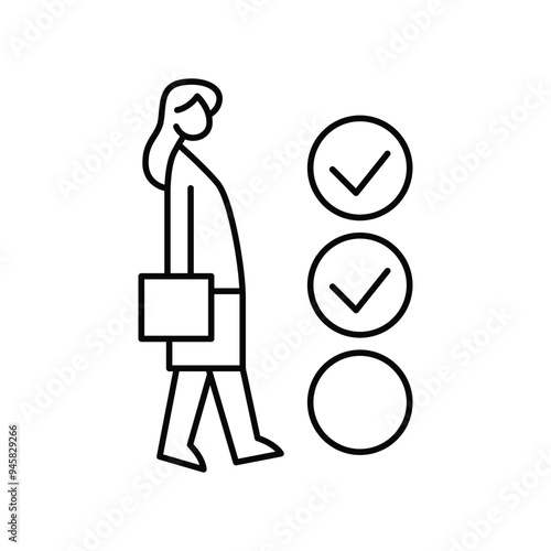 business goal thin outline icon vector design good for web or mobile app