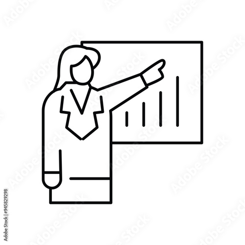 presentation thin outline icon vector design good for web or mobile app