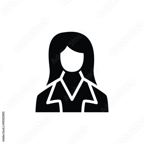 business woman solid icon vector design good for web or mobile app