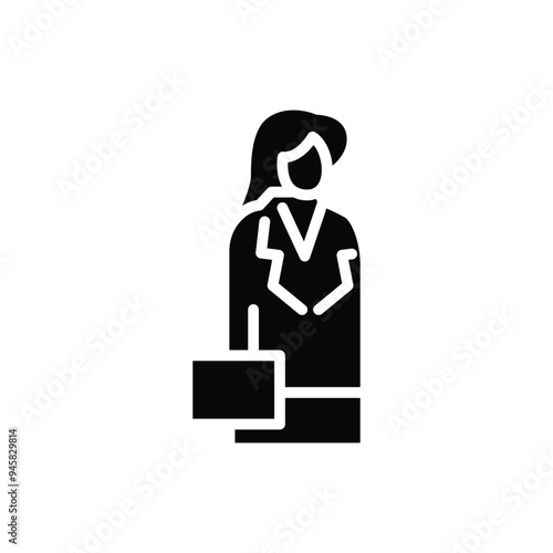 business woman solid icon vector design good for web or mobile app