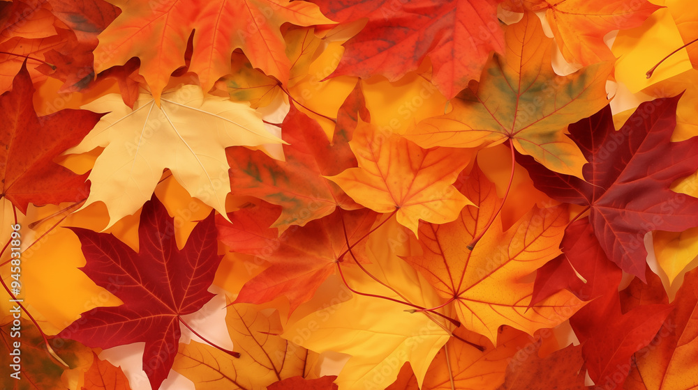 Detailed Autumn Leaves in a Rich Color Palette Featuring Red, Yellow, and Green Hues Detailed Autumn Leaves in a Rich Color Palette Featuring Red, Yellow, and Green Hues