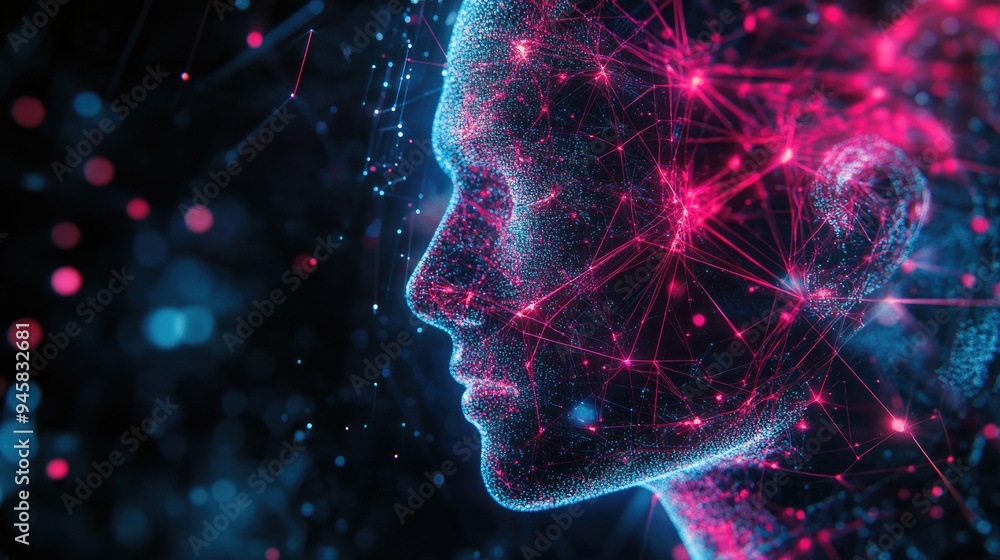 Abstract AI chatbot in a virtual space, glowing data streams, futuristic conversation bot application Abstract AI chatbot in a virtual space, glowing data streams, futuristic conversation bot application