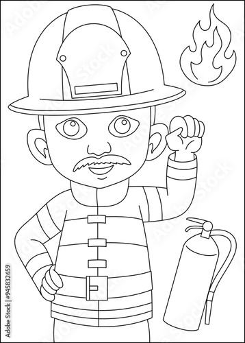man coloring book page
