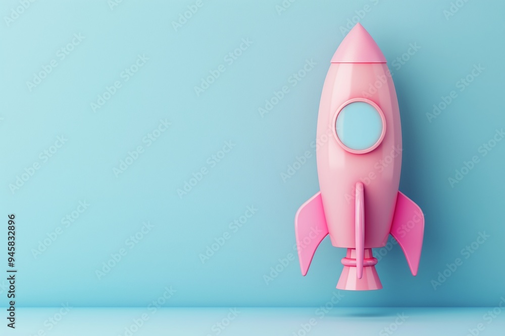 Cute 3D cartoon rocket on isolated background Cute 3D cartoon rocket on isolated background