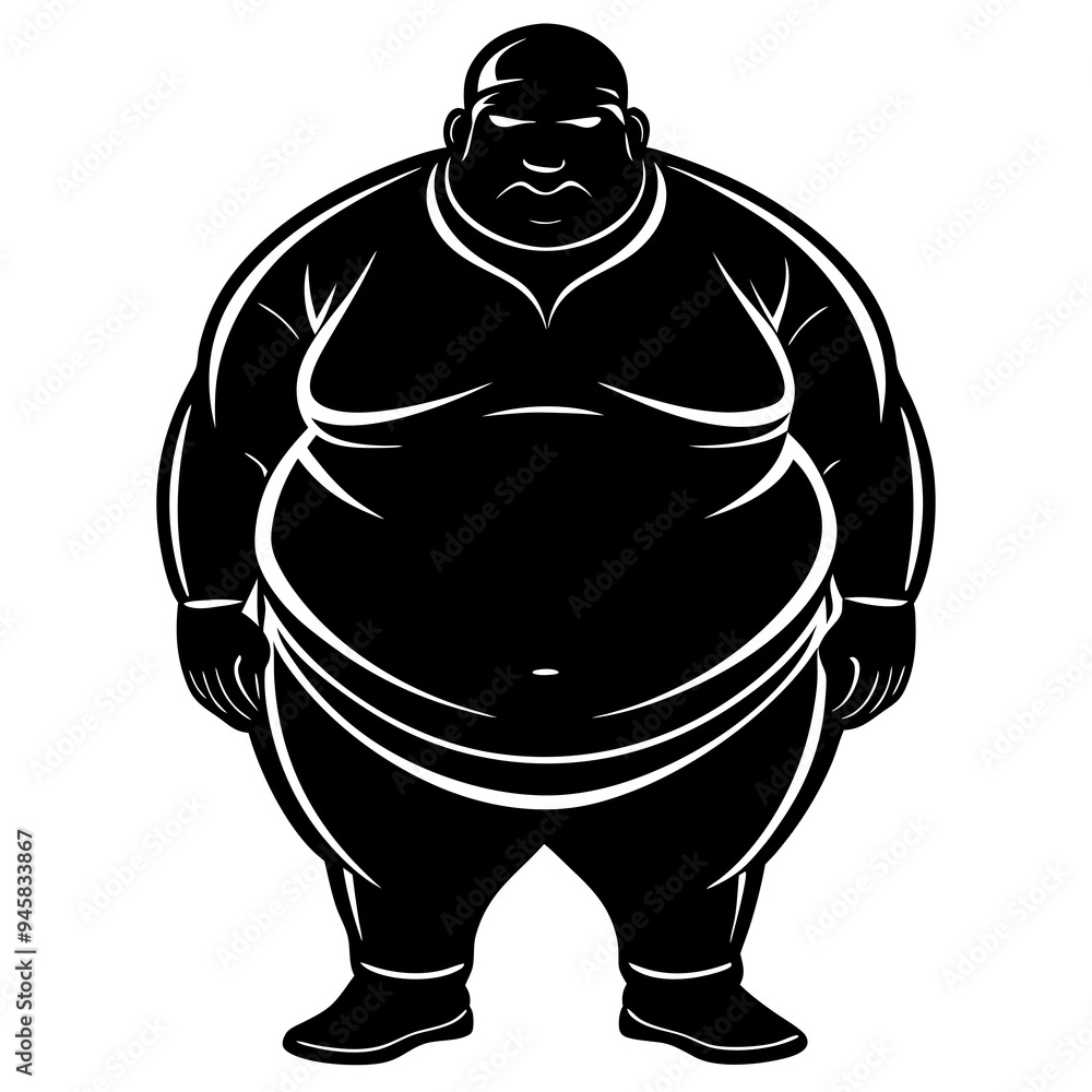 Fototapeta premium silhouette Fat man vector image