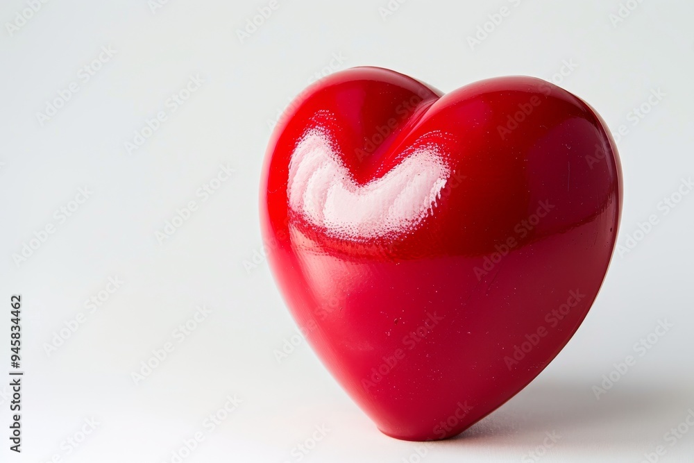 Red decorative heart sculpture on white background Red decorative heart sculpture on white background
