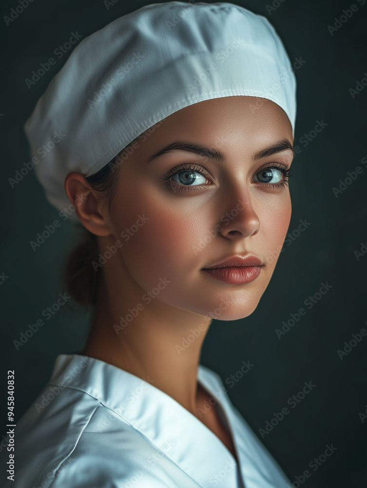 Portret pięknej kobiety - pielęgniarki, sanitariuszki. Portret pięknej kobiety - pielęgniarki, sanitariuszki.