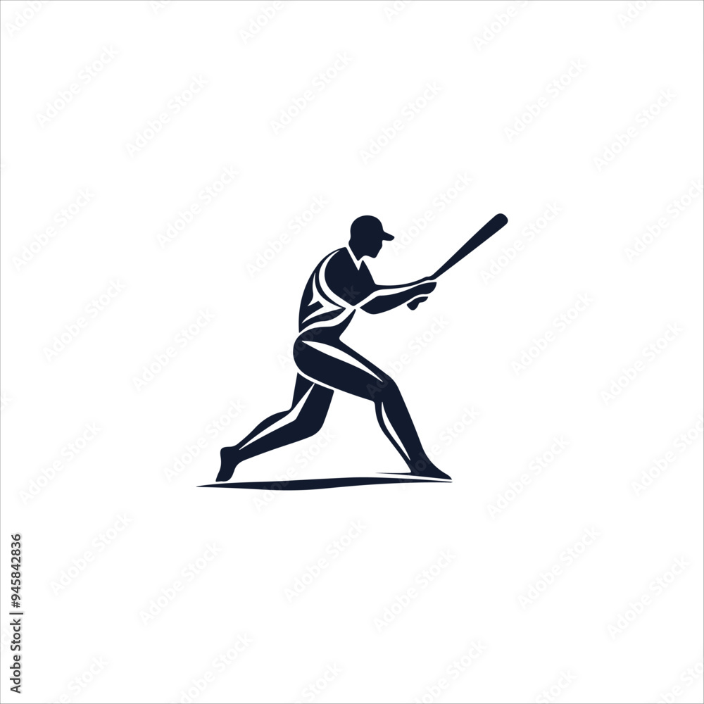 silhouette of baseball player logo illustration silhouette of baseball player logo illustration