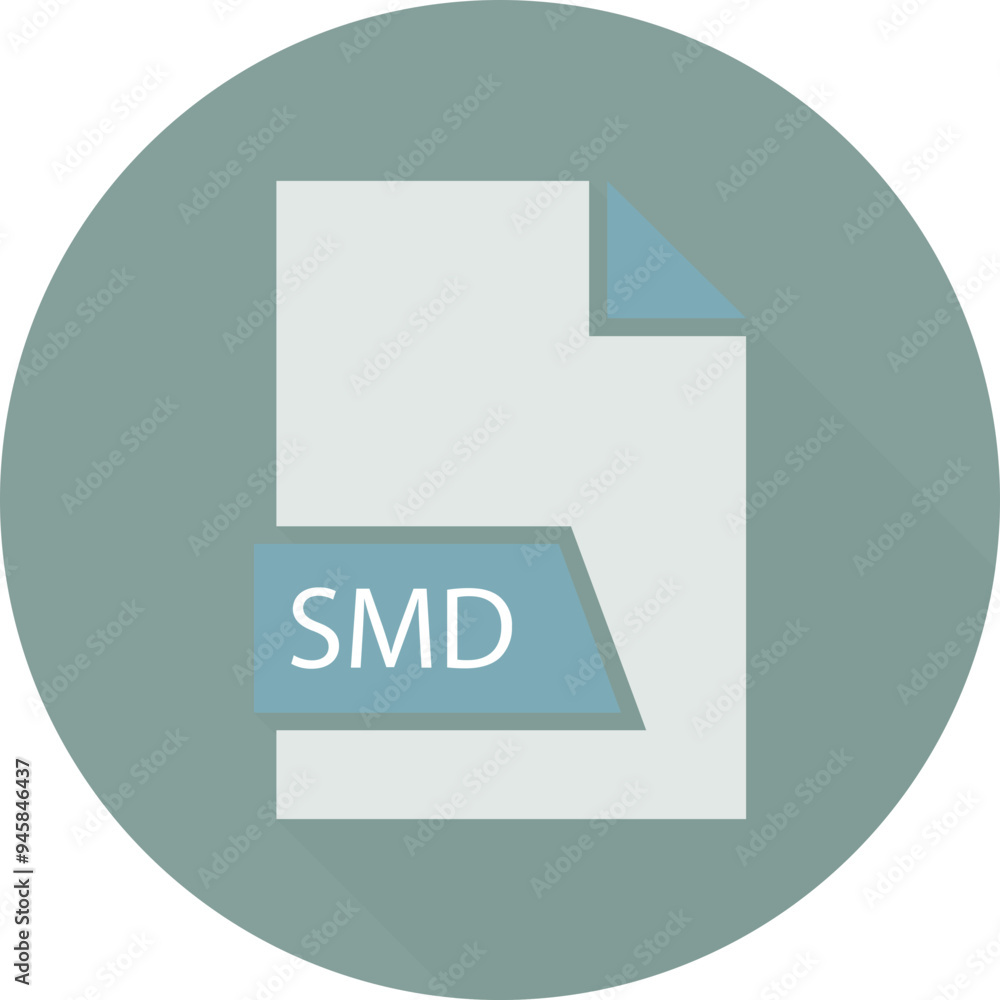 SMD File format icon space in shapes and circular shape outside SMD File format icon space in shapes and circular shape outside