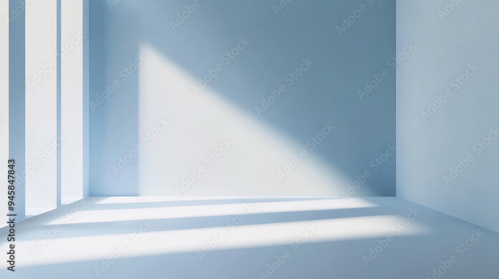A clean and modern studio backdrop featuring a soft blue and white gradient, illuminated by natural sunlight streaming through windows. The light creates a sense of space and depth, making it ideal fo A clean and modern studio backdrop featuring a soft blue and white gradient, illuminated by natural sunlight streaming through windows. The light creates a sense of space and depth, making it ideal fo