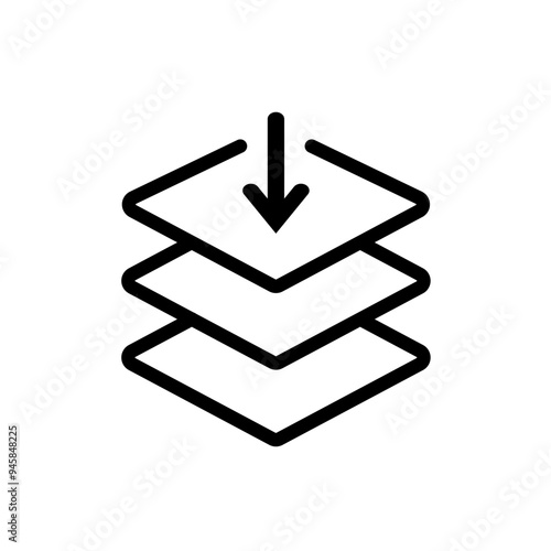 layer down, layer shift down - vector icon
