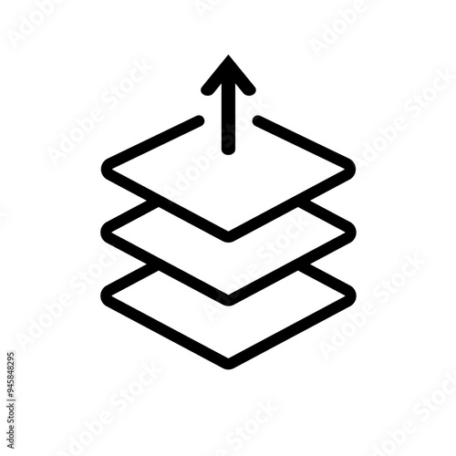 layer up, layer shift up - vector icon