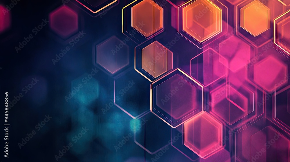 Geometric hexagon background in a digital design, featuring a modern, abstract aesthetic. Geometric hexagon background in a digital design, featuring a modern, abstract aesthetic.