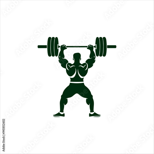 Weight Lifting bodybuilder silhouette