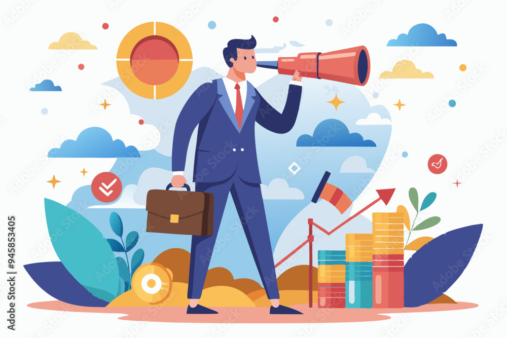 Search for opportunity, business vision, success direction or finding new employee, career future, secret discovery or research concept, businessman look through telescope or binoculars with big eye.
Search for opportunity, business vision, success direction or finding new employee, career future, secret discovery or research concept, businessman look through telescope or binoculars with big eye.