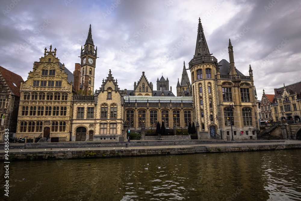 Ghent - November 5th 2022: The Medieval old Town of Ghent, Belgium Ghent - November 5th 2022: The Medieval old Town of Ghent, Belgium