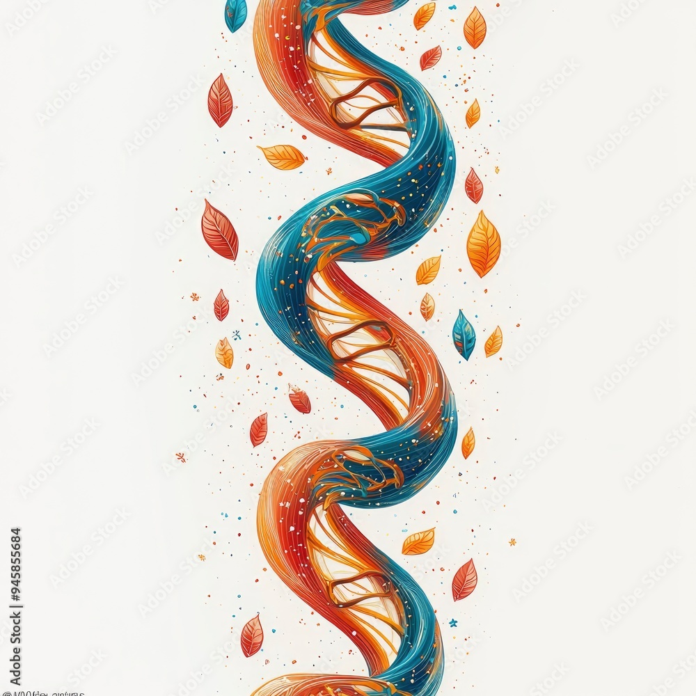 Abstract Swirling Pattern with Autumn Leaves Abstract Swirling Pattern with Autumn Leaves