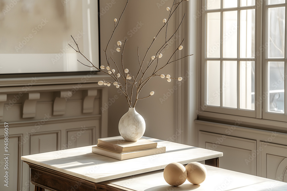 Horizontal Picture Frame on White Marble Tabletop Horizontal Picture Frame on White Marble Tabletop