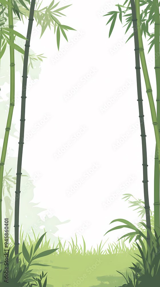 Naklejka premium ancient style bamboo hand painted decorative background