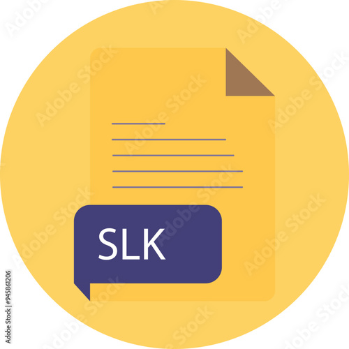 SLK File extension icon black color crisp corners circular shape photo