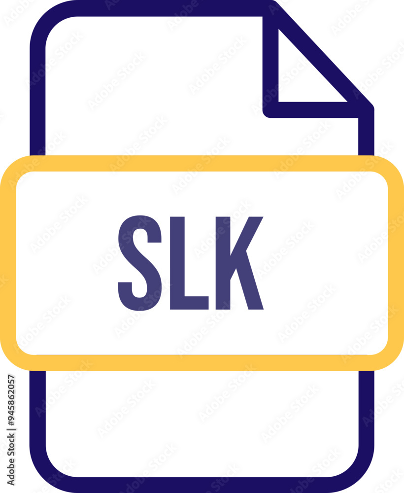 SLK File icon with bold outline SLK File icon with bold outline