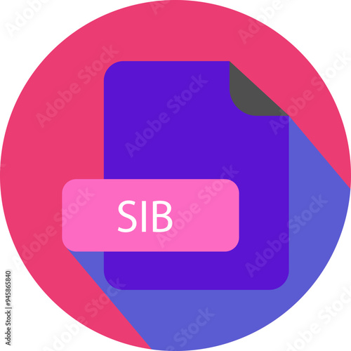 SIB File extension icon with black shadow circular icon photo