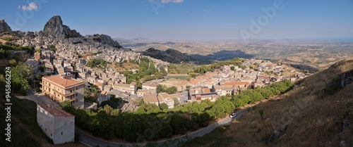 View on Caltabellotta in the south of Sicily, Italy