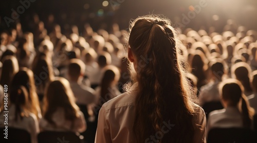 Children sitting at a school concert