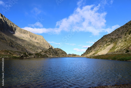 Vallibierna mountain lakes in Posets Maladeta national park, Benasque valley, Pyrenees