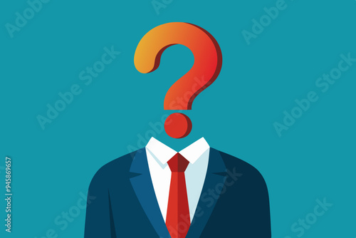 Anonymous businessman person, candidate or mention employee, who is this man, uncertainty, important person or unknown concept, anonymous businessman with question mark head unknown person.
