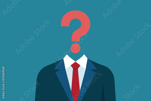 Anonymous businessman person, candidate or mention employee, who is this man, uncertainty, important person or unknown concept, anonymous businessman with question mark head unknown person.
