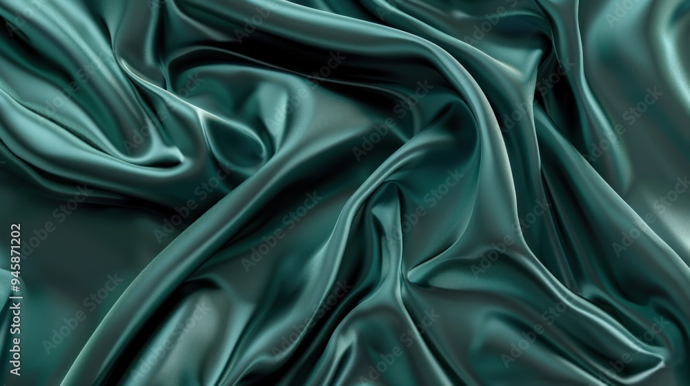 Obraz premium Abstract Green Silk Fabric Background