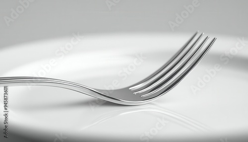 Fork resting on a plate, ready for a meal