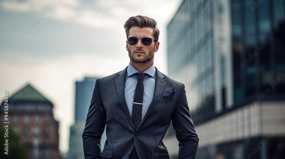 A stylish man poses confidently on an urban street, A stylish man poses confidently on an urban street,
